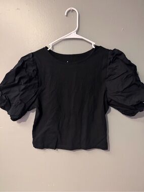 A New Day Black Puff-Sleeve Women's Top
